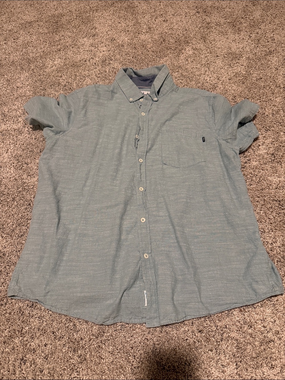 Hurley Light Blue Short-Sleeve Button-Down Shirt